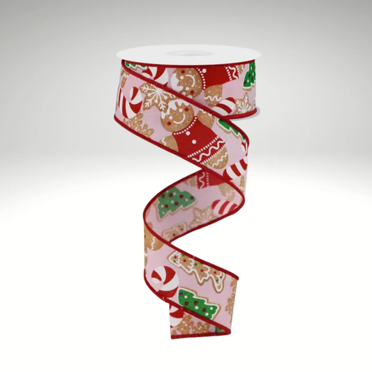 1.5"x10yd Gingerbread Cookies Christmas Wired Ribbon – Holiday Candy Ribbon for Wreaths & Crafts-RGE188115 Craig Bachman