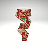 1.5"x10yd Gingerbread Cookies Christmas Wired Ribbon – Red Holiday Ribbon for Wreaths & Bows-RGE188424 Craig Bachman