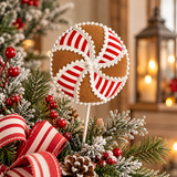 Peppermint Gingerbread Lollipop Pick 22"-86771RDWTBN Liberty Floral
