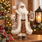 RAZ Imports 18" Gingham Gingerbread Santa Figurine-4415585 RAZ Imports