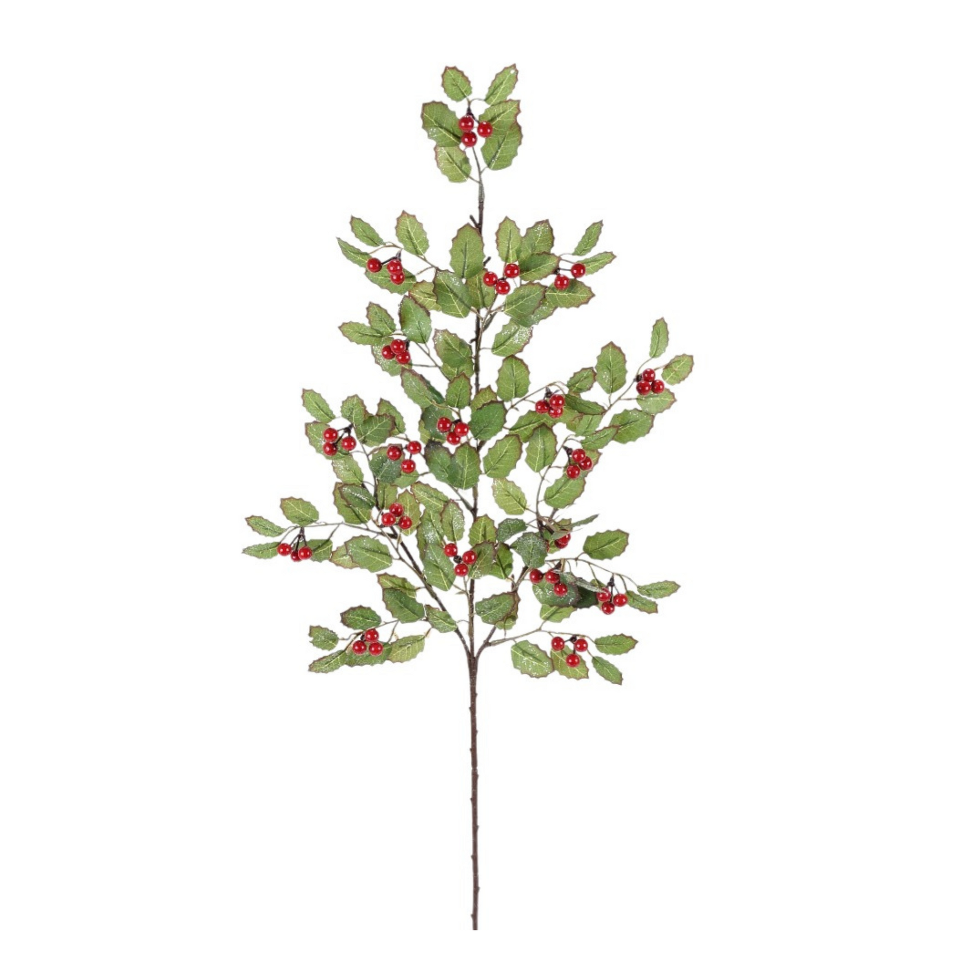 28" Artificial Glittered Holly Pick with Red Berries and Green Leaves -102548 Direct Export
