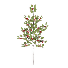 28" Artificial Glittered Holly Pick with Red Berries and Green Leaves -102548 Direct Export