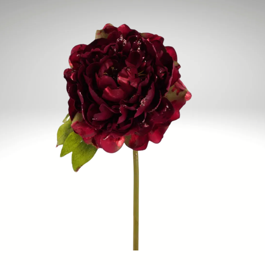 Burgundy Glitter Peony Stem – 21” Artificial Flower for Holiday & Home Decor-XS867505 Craig Bachman