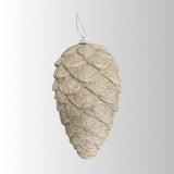 Taupe Glitter Pinecone Christmas Ornament — 9 Inch Champagne Shimmer Pinecone-86882TAUPE Liberty Floral