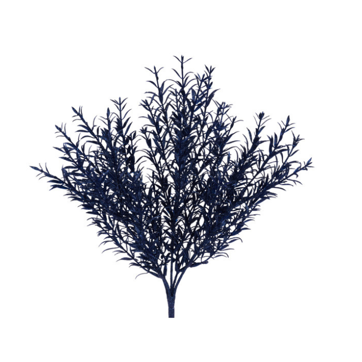 Navy Blue Glitter Rosemary Bush 13" | Holiday Floral Pick for Glam Decor-XX970419 TCTCrafts