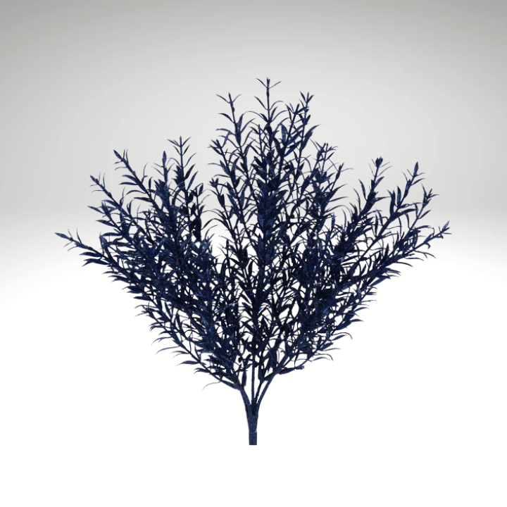 Navy Blue Glitter Rosemary Bush 13" | Holiday Floral Pick for Glam Decor-XX970419 TCTCrafts