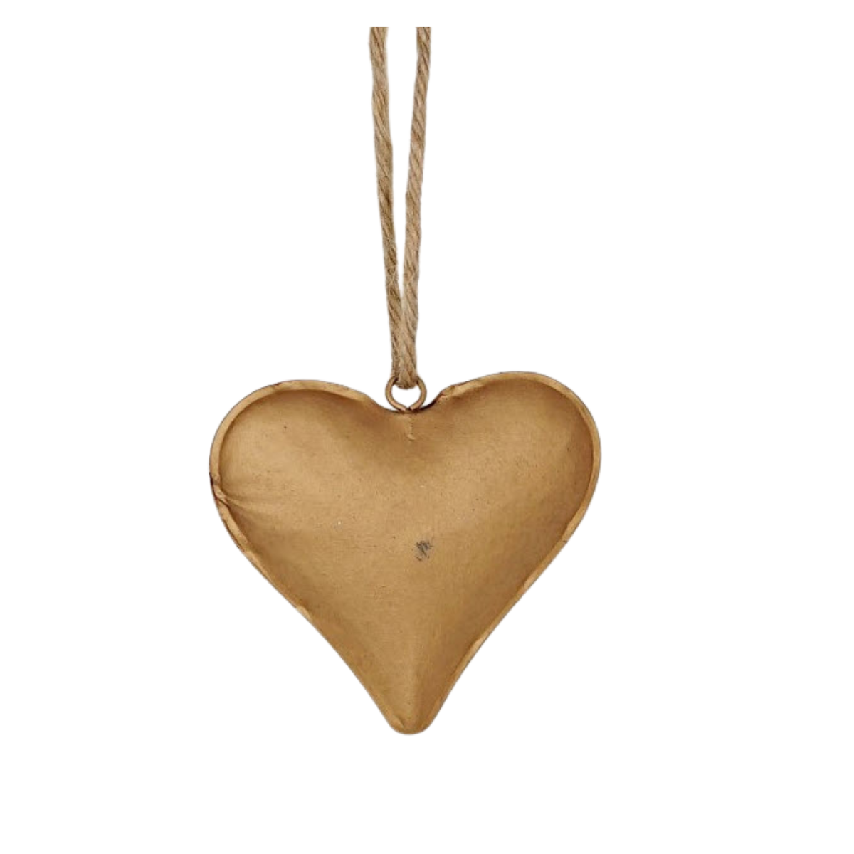 Antique Gold Metal Heart Ornament | Jute Hanging Decor | 3.75"W x 3.5"H-570751 Impressive Enterprises, Inc.