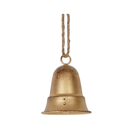 Vintage Gold Liberty Bell Ornament – Rustic Metal Holiday Bell with Rope Hanger-M32522 Impressive Enterprises, Inc.