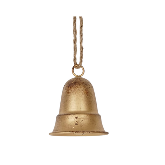 Vintage Gold Liberty Bell Ornament – Rustic Metal Holiday Bell with Rope Hanger-M32522 Impressive Enterprises, Inc.
