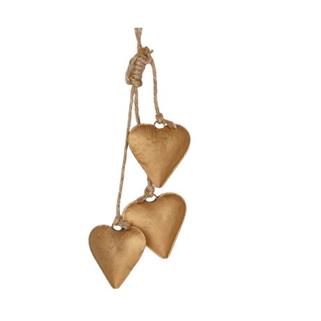 Antique Gold Metal Heart Trio Cluster Ornament-570757 Impressive Enterprises