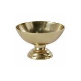 Gold Metal Compote Bowl — 8 Inch Polished Gold Pedestal Floral Container-72809-00 Pioneer Imports