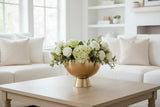 Gold Metal Compote Bowl 8 Inch for Floral Arrangements Weddings and Decor-78835-00 Pioneer Imports