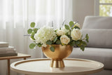 Gold Metal Compote Bowl 8 Inch for Floral Arrangements Weddings and Decor-78835-00 Pioneer Imports