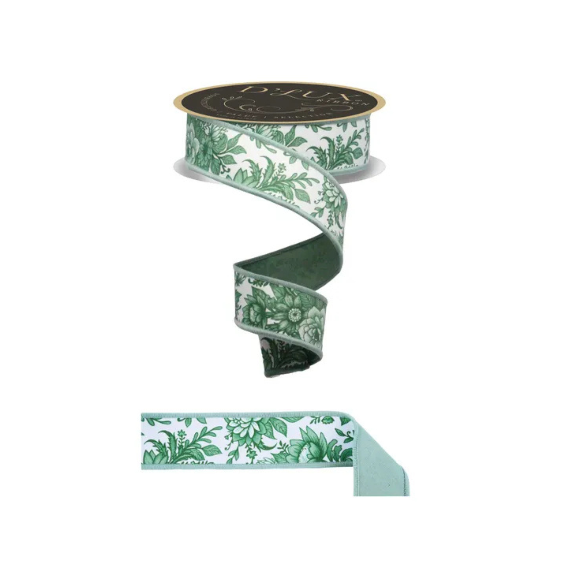 Chinoiserie Sage Green Double-Sided Wired Ribbon 1.5"x10yd-LX3125278 Craig Bachman