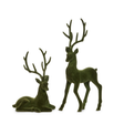 RAZ Imports Green Flocked Deer Set of 2-4540864 RAZ Imports