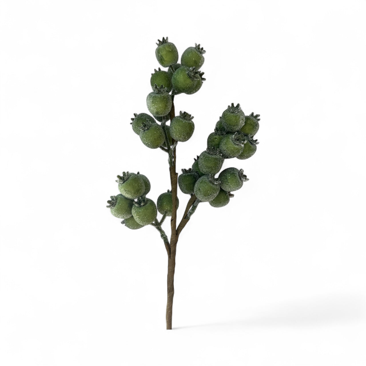 21" Green Iced Berry Spray – Artificial Frosted Berry Stem-255738 Direct Export