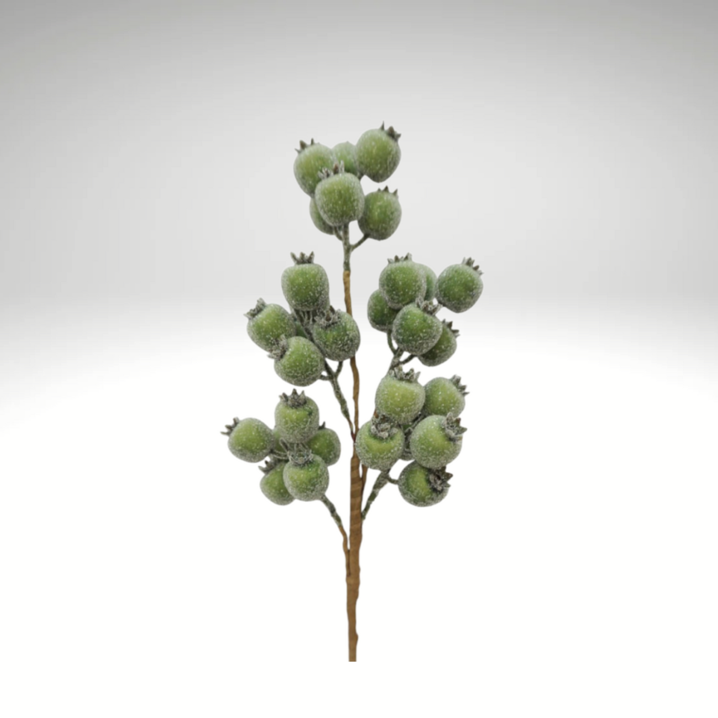 21" Green Iced Berry Spray – Artificial Frosted Berry Stem-255738 Direct Export