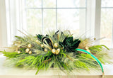 Elegant Emerald Green and Gold Holiday Centerpiece or Door Swag – Christmas Table Decoration, Mantelpiece, Mirror, or Front Door Display TCT Crafts