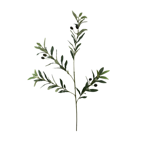 36" Artificial Olive Branch Spray | Faux Greenery Stem with Black Olives for Home & Floral Decor-13693GN Craig Bachman