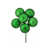 Matte Stemball Holiday Ornament Cluster | 60mm Bunch of 6 | Choose Green or Red -MTX31831 Regency