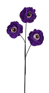 22" Purple Eyeball Poppy Spray x3-HH140823 Craig Bachman