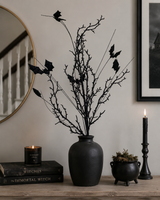 Black Bat Twig Spray with Purple Glitter — 30 Inch Halloween Wreath Supply-42570A K & K Interiors