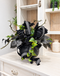 Halloween Cauldron Arrangement – Gothic Floral Centerpiece with Black Roses TCT Crafts Designs & Decor