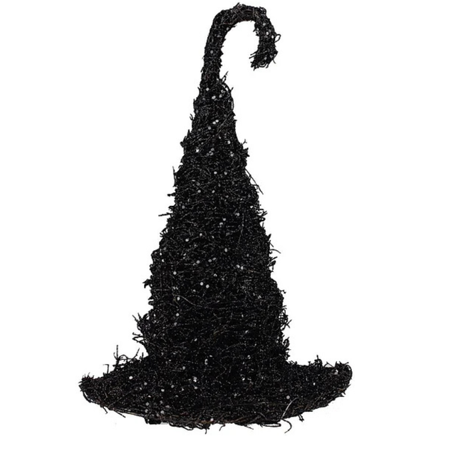 14.5" Black Glitter Witch Hat Accent Decor-HH735902 Craig Bachman