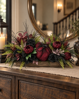 Gothic Glam Halloween Centerpiece | Burgundy and Black Rose Table Display TCT Crafts
