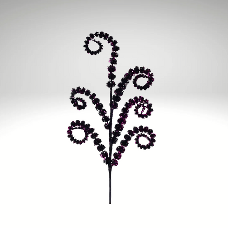 Black & Hot Pink Glitter Coil Spray – 25" Curly Pick for Decor-HH1378K9 Craig Bachman