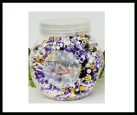 150g Purple Eyes Halloween Polymer Clay Sprinkle Mix - Ideal for Fake Bakes, Clay Art, Slime - Spooky, Mysterious, and Festive TCTCrafts