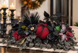 Gothic Halloween Centerpiece | Black Rose Spider Pumpkin Arrangement | 30"Lx15"W-2196 TCT Crafts Designs & Decor