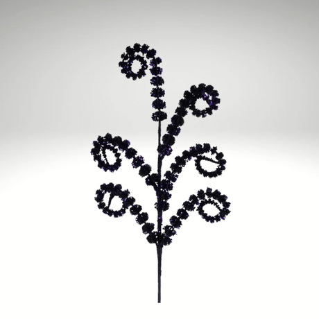 Black & Purple Glitter Coil Spray – 25" Curly Pick for Decor-HH1378Y2 Craig Bachman