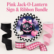 Pink Jack-O-Lantern Sign Ribbon Bundle Wreath Kit-HB104 TCTCrafts