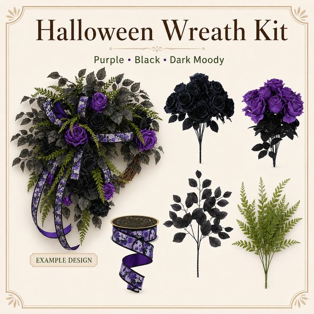 Dark & Moody Halloween Wreath Kit-HBKIT111 TCT Crafts Designs & Decor