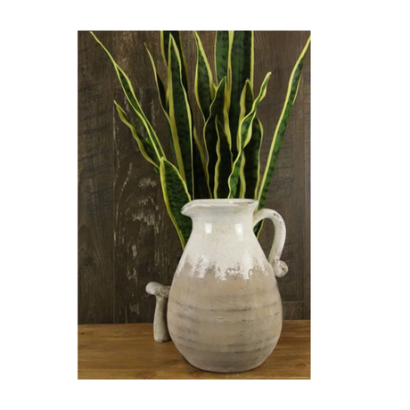 Hand Thrown Ceramic Pitcher Vase Farmhouse Decor Accent-CB504327 Craig Bachman