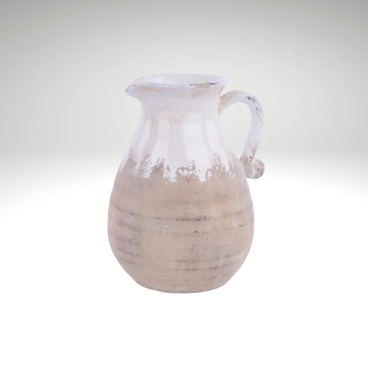 Hand Thrown Ceramic Pitcher Vase Farmhouse Decor Accent-CB504327 Craig Bachman