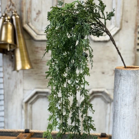 Greenfall Cedar Hanging Greenery Stem — 55 Inch Cascading Christmas Greenery Supply-XAD1077 Lancaster & Vintage