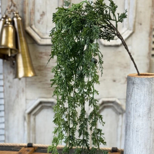 Greenfall Cedar Hanging Greenery Stem — 55 Inch Cascading Christmas Greenery Supply-XAD1077 Lancaster & Vintage