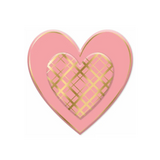 Pink & Gold Metal Heart Sign – 12" Embossed Wall Decor Craig Bachman