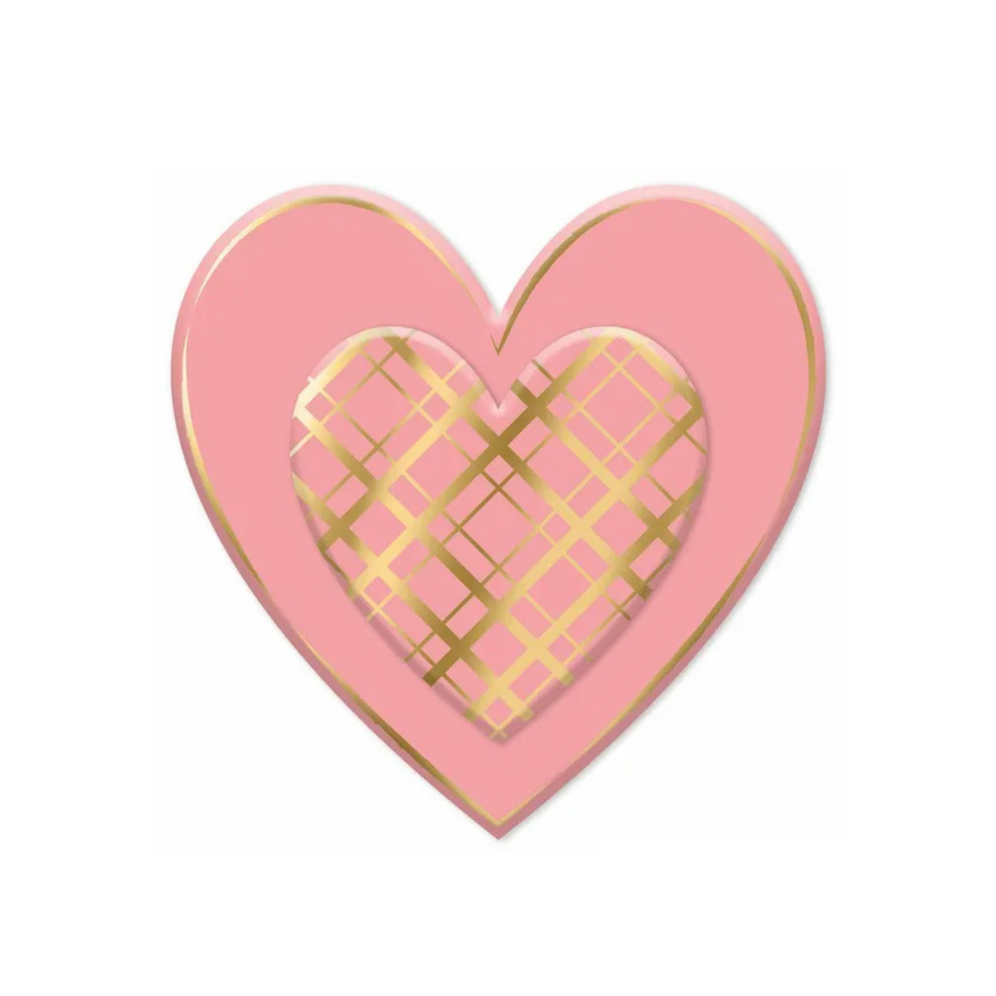 Pink & Gold Metal Heart Sign – 12" Embossed Wall Decor Craig Bachman