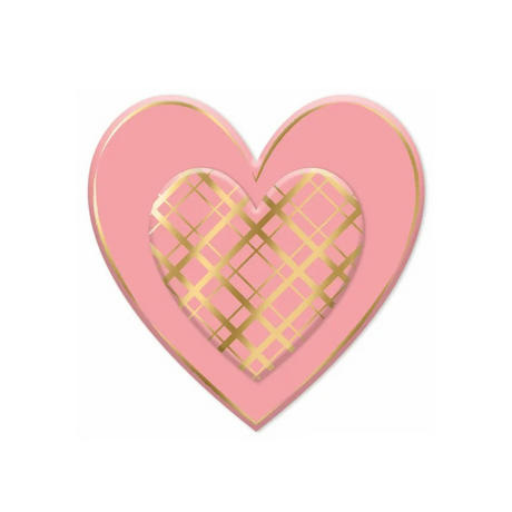 Pink & Gold Metal Heart Sign – 12" Embossed Wall Decor Craig Bachman