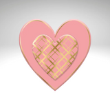 Pink & Gold Metal Heart Sign – 12" Embossed Wall Decor Craig Bachman