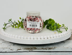 150g Christmas Holiday Polymer Clay Sprinkle Mix - Red, White, Green Peppermints & Candy Canes - Perfect for Fake Bakes, Clay Art, Slime - Festive and Joyful