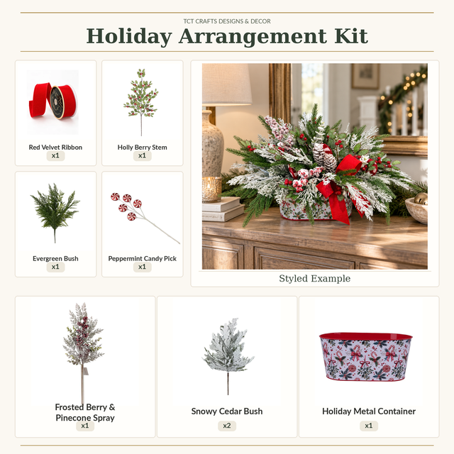 Peppermint Holiday Arrangement DIY Kit-CHKIT100 TCT Crafts Designs & Decor
