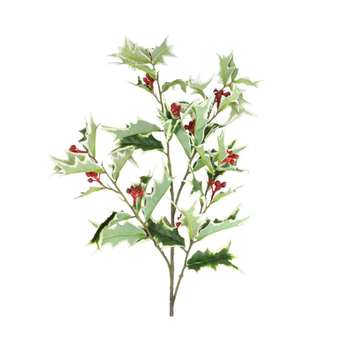 37" Artificial Plastic Holly Berry Leaf Spray – Christmas Foliage Decor | TCT Crafts- XS0918