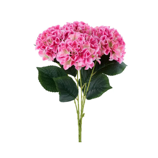Hot Pink Fabric Hydrangea Bush 18.5 Inch-FN175511