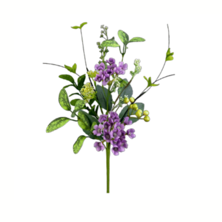 18'' Artificial Hydrangea Berry Pick | Purple Floral Decoration-63460PU