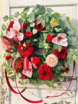 Red Rose Valentine Grapevine Wreath for Front Door and Everyday Decor TCT Crafts