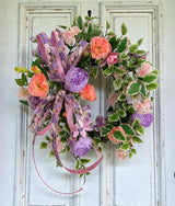 Lavender Peony Spring Grapevine Wreath with Real Touch Flowers TCT Crafts